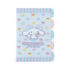 【メール便】シナモロール ポケットファイル A4インデックスファイル 5ポケット マシュグミ サンリオ エムプラン 学校 ダイカットファイル 書類整理 キャラクター グッズ 