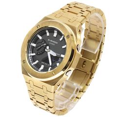 G-SHOCK GA2100 ゴールドフルメタル カスタム カシオーク イエローゴールドカラー ステンレス製