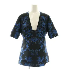 ステラマッカートニー STELLA McCARTNEY ジャガード ビジュー トップス チュニック 半袖 花柄 38 黒 青 ブラック ブルー /MI ■OSのサムネイル