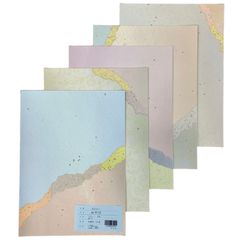 書道 仮名 仮名料紙 かな【半紙判 みやび】5色セット 細字用 50枚入 仮名半紙