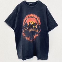 古着 used　FRUIT OF THE LOOM　半袖プリントTシャツ　Nightwish　レトロデザイン　黒　XLサイズ