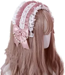 TOCOHCM カチューシャ ヘッドドレス 髪飾り レディース コスプレ リボン( サーモンピンク,  Free Size)