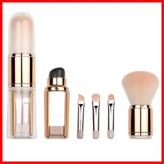 【在庫処分】PAVIKE メイクブラシセット 5本セット パウダーブラシ シェーディングブラシ アイメイクブラシ ブラシセット リップブラシ 化粧ブラシ 持ち運び 携帯用 収納ケース付き 旅行 出張 通勤 便利 多機能 化粧筆 メイク筆