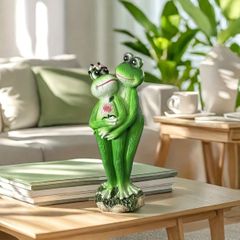 置物 オブジェ ガーデンオーナメント カエルのカップル かえる 屋内 屋外 インテリア 玄関 リビング ダイニング 装飾 庭 ガーデニング 装飾