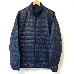 (^w^)b UNIQLO ユニクロ ウルトラライト ダウン ジャケット ナイロン100% フェザー 軽量 防寒 秋冬 アウトドア アウタートップス 315-069087 ネイビー 紺色 メンズ 男性 サイズ L
