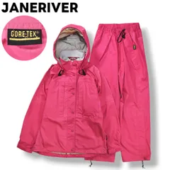 日本製 ジェーンリバー バイ アシックス JANERIVER BY ASICS ゴアテックス GORE－TEX レイン ウェア セットアップ 上下 マウンテン パーカー ジャケット x ナイロン パンツ M ピンク レディース ♪