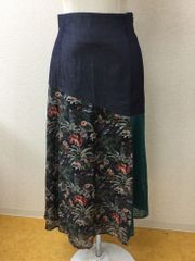 Cepica　いろんな生地の切り替えスカート ウエストゴム