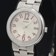 稼働 セイコー QZ ルキア 7N82-0CN0 デイト ホワイト文字盤 レディース腕時計 YUM 2000000 NSK