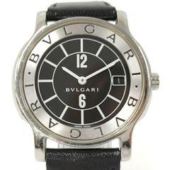 BVLGARI ソロテンポ デイト レザーベルト クオーツ 社外ベルト ST35S