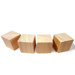 新品 木 木材 角材 ブロック ひのき 桧 国産 【 40mm × 40mm × 40mm 節なし 4本セット 】