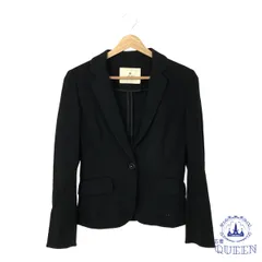 ☆美品☆ ef-de エフデ アウター テーラードジャケット ボタン ポケット カジュアル おしゃれ 長袖 レディース ブラック 7 901-15186 送料無料 古着