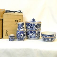 高級和食器 萩焼 名工 水尾峰雪 鶴向付 5客 共箱 高級和食器 萩焼 名工 水尾峰雪 鶴向付 5客 共箱 工芸品