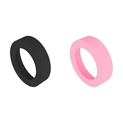 （ブラック+ピンク） DFsucces シリコーンカバーソコカバー 水筒 真空断熱ケータイマグ用底キャップ 保護カバー 滑りにくい 騒音や傷防止 シリコン製 65mm ２個セット (（ブラック+ピンク）)
