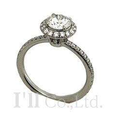 HARRY　WINSTON　ハリーウィンストン　ラウンドカット　マイクロパヴェ　ハーフエタニティ　リング　Pt950　ダイヤモンド　9号　ブランドジュエリー　指輪　プラチナ　PT950　エンゲージメント【71812】