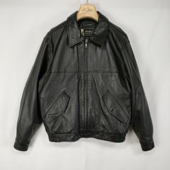 Eddie Bauer LEGEND エディーバウアーレジェンド ジャーニーマンボンバージャケット レザー ブラック サイズL相当(表記サイズS)