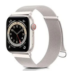 CAERMA コンパチブル アップルウォッチ バンド 38mm 40mm 41mm 42mm 44mm 45mm 49mm コンパチブル Apple Watch バンド ステンレス留め金製 男女兼用 長さ調節 強力な磁 通気 メッシュ ベルト コン