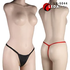 Tバック レディース 女性 本革 レザー 女性下着 Gストリング 紐パン マイクロ ビキニ 女性用インナー ブラジリアン 極小ビキニ 過激 エロ 下着 パンツ 衣装 ボンテージ 女王様 黒 ブラック 赤レッド大きいサイズ SMサイズLサイズ★2