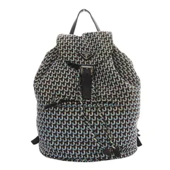 プラダ PRADA バッグ リュックサック デイパック 総柄 ナイロン ブラウン ブルー BZ0032 /YO26 ■OH
