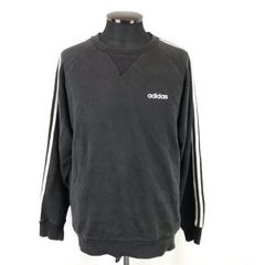 adidas【アディダス】前Vスウェットトレーナー【メンズL/黒/black】プルオーバー/Tops/jacket/sweat shirts◆BJ072-b