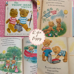 ヴィンテージ絵本『The TEDDY BEAR TWINS』洋書 ジャンクジャーナル素材 テディベア 絵本