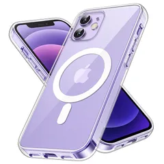 JEDirect iPhone 12/12 Pro マグネット ケース(6.1インチ用) MagSafe ワイヤレス充電対応 衝撃吸収 バンパーカバー 傷つけ防止 透明バック (クリア) 1