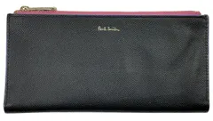未使用 アウトレット ポールスミス 長財布 財布 レディース ブランド Paul Smith ダブルジップ 黒 ブラック 女性 婦人 本革 薄型 さいふ BPW254　レザー