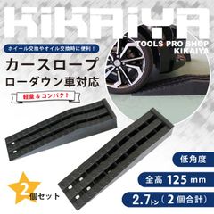 KIKAIYA カースロープ ローダウン車対応 2個セット 軽量 コンパクト 整備用スロープ カーランプ ジャッキサポート プラスチックラダーレール