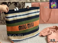 【今日特価】MIUMIU ミューミュー わら編みシリーズ サマー限定