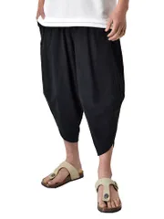 アラジンパンツ 《ブラック》 新品 未使用 サルエルパンツ メンズ 綿 綿100％ 楊柳 和 夏【D8P】【ゆうパケット】 ファッション