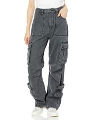 [エックスガール] カジュアルパンツ DENIM CARGO PANTS レディース ブラック