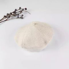 【SALE】新品キッズ帽子ニットベレー帽ナチュラル韓国子供服アイボリーベージュ