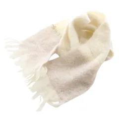 ロエベ ウールモヘア アナグラム ナローニットマフラー べージュ アイボリー