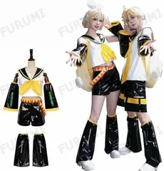 鏡音 リン・鏡音レン コスプレ衣装 PUパテントレザー JK 制服 高品質 cos 上下セット 綺麗 Cosplay 衣装 コスプレ用衣装 変装 コスチューム イベント仮装 キャラクター仮装