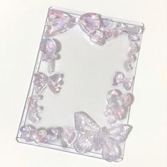 トレカデコ レジン 硬質ケース ぱしゃこれ ピンク 紫 (No.35)