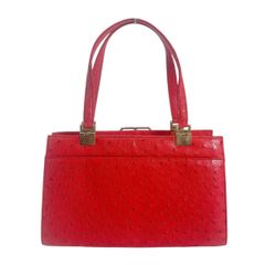 オーストリッチ ハンドバッグ ハンドバッグ ostrich レッド