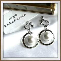 No.1112 コットンパールイヤリング　14㎜のコットンパールピアス　ホワイト