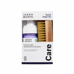 【大人気！】[ジェイソンマーク] JASON MARKK QUICK CLEAN KIT スニーカークリーナー セット 118ml 水不要 すぐに使える 泡タイプ 豚毛ブラシ レザー スウェード ヌバック キャンバス メッシュ ビニール 様々な素材に使用可能
