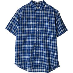 00s STUSSYシアサッカー 半袖チェックシャツ 短丈ボックスCityboy