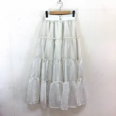 マジェスティックレゴン シアー ボリューム ティアードスカート ホワイト M