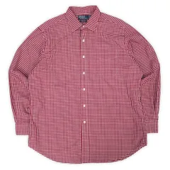 ポロラルフローレン POLO RALPH LAUREN 90s 90年代 レギュラーカラーシャツ CURHAM SPORT 珍品 ビッグサイズ USA アメリカ ヴィンテージ 古着 メンズ レッド系 ギンガムチェック柄 XL【中古】