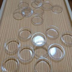 ミニチュア　NO-10　透明　まる容器  蓋付き 10枚入れ