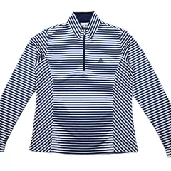 adidas アディダス ゴルフ ウェア ハーフジップ ボーダー ストレッチ モックネック 長袖 シャツ レディース