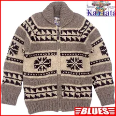 カウチン セーター kanata ニット M カナダ製 カナタ 雪柄 茶 ビームス取扱 カウチンセーターサイズM一覧←SEULB屋着古← HN2282