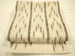 少し訳あり］麻 絽 名古屋帯 無地 生成色 単衣〜盛夏に【新品、未使用
