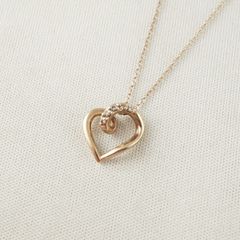 4℃ ネックレス USED品 シルバー レディース ピンク ハート アクセサリー SILVER  KR X7122