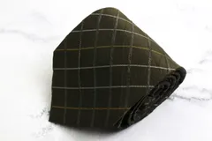クリッツア ブランド ネクタイ シルク 格子柄 メンズ グリーン KRIZIA 【中古】