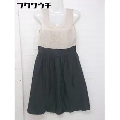 ◇ URBAN RESEARCH ROSSO バックジップ ノースリーブ 膝丈 ワンピース サイズF ベージュ ブラック レディース  【中古】 【1111120004140】