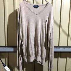 584 POLO Ralph Lauren セーター アイボリー XL ポロ ラルフローレン ニット ワンポイント 刺繍ロゴ 古着卸 アメリカ仕入