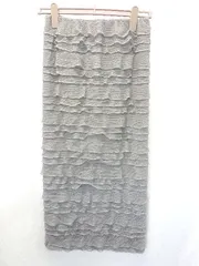 ◇ ⊂ ◎ ●未使用● LOWRYS FARM タグ付き フリル ロング タイト スカート サイズF グレー レディース E  【1506250008814】