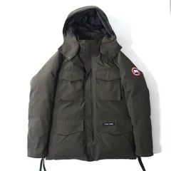 カナダグース CANADA GOOSE JPタグ KAMLOOPS フード付き ダウンジャケット L カーキ メンズ 正規品 5-ZI004